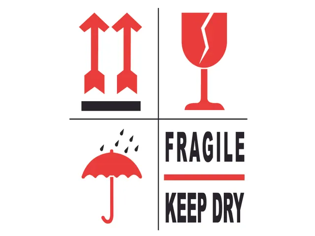 Waarschuwingsetiket Fragile/ Keep dry permanent klevend 500 st./rol