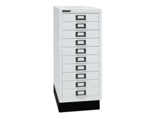 kantoor-ladekast HxBxD 670x279x380mm 10 laden romp verkeerswit staal - 3
