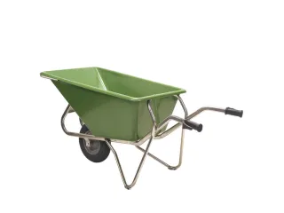 aluminium kruiwagen,160l,HxBxD 800x680x1600mm,PP-bak,groen,aluminium - 2