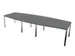 vergadertafel,HxBxD 740x3600x1400mm,vatvormig,MS-donkergrijs