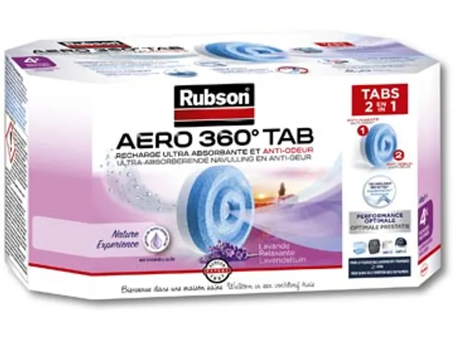 Rubson Aero 360 Vochtopnemer navulling Lavendel 4 stuks