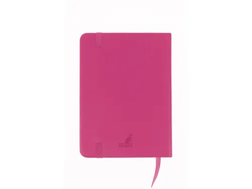 Schetsboek Kangaro A6 hot pink PU HC 80 vel 140gr roomwit met elastiek