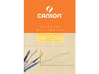 Millimeterpapier Canson bruingeel bedrukt 50vel 90gr A4 wit - 2