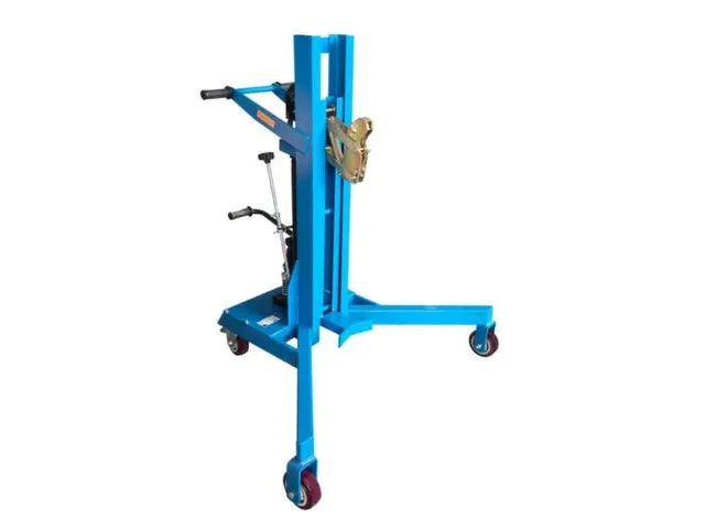 élévateur à fûts,force 450kg,châssis roulant coudé,roul. piv. PU