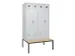 locker met bank,voor scheiding van kleding,HxBxD 2120x1200x815mm,4vak