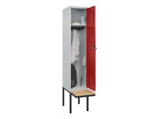locker met bank,HxBxD 2120x400x815mm,1vak,vak B 400mm,draaigrendel - 1
