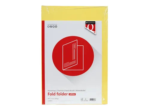 Vouwmap Quantore Folio ongelijke zijde 250gr geel