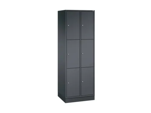 lockerkast,HxBxD 1950x620x500mm,2x3vakken,cil.-slot,sokkel