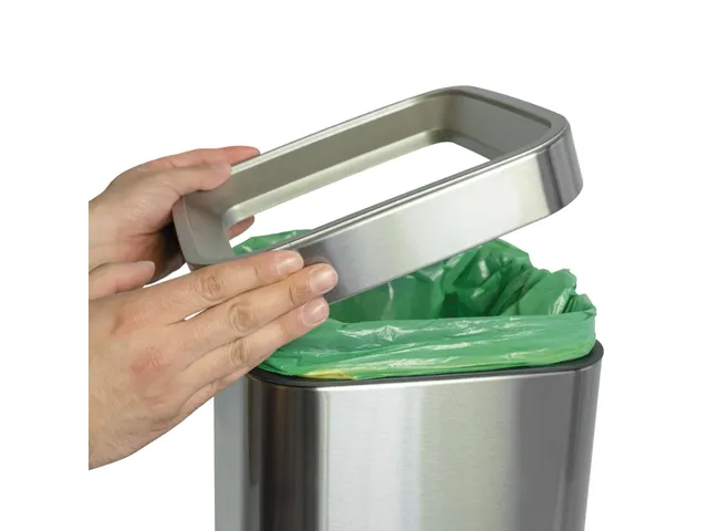9501594 Afvalbak MAULprime 15L edelstaal 25.1x25.1x32.2cm zilver