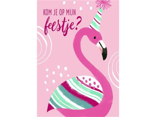 Wenskaart Hallmark uitnodiging flamingo pak à 5 stuks