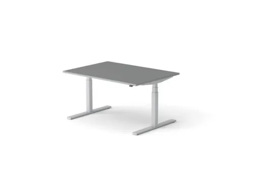 Elektrisch ihv bureau,HxBxD 650-1310x1400x1000mm,blad donkergrijs
