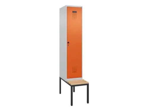 locker met bank,HxBxD 2120x400x815mm,1vak,vak B 400mm,draaigrendel