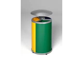 Afvalverzamelstation 3x30 Liter 950x420Mm dak Geel/Blauw/Groen - 1