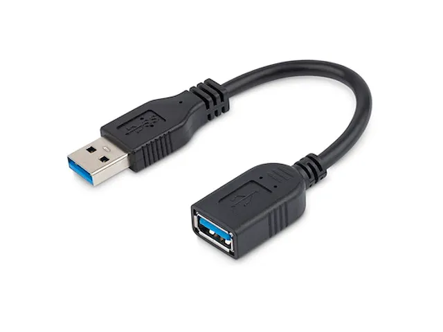 USB 3.0 A naar A verlengkabel mannelijk / vrouwelijk 15cm Zwart