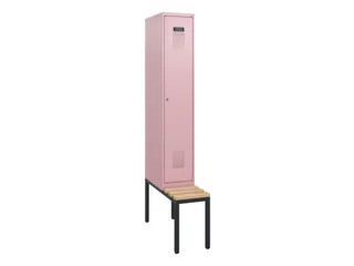 locker met bank,HxBxD 1950x300x815mm,1vak,vak B 300mm,cilinderslot - 2