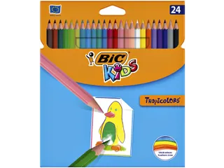 Kleurpotloden BicKids Tropicolors assorti blister à 24 stuks - 1
