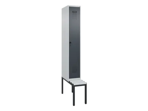 locker met bank,voor scheiding van kleding,HxBxD 2120x300x815mm,1vak
