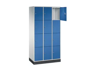 lockerkast,HxBxD 1950x920x500mm,3x4vakken,cil.-slot,sokkel - 1