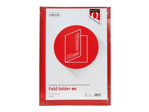 Vouwmap Quantore A4 ongelijke zijde 230gr rood
