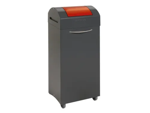 Afvalbak 75 Liter 840x380x320mm Plaatstaal 2 Wielen Klep Rood