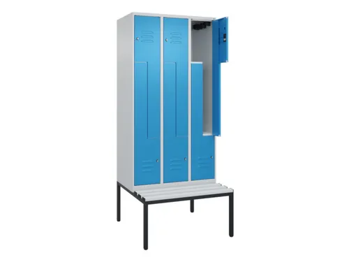 Z-garderobekast,HxBxD 2120x900x815mm,6vak,vak B 300mm,cil.-slot
