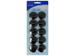 Magneet Westcott zwart pak à 10st. Ø 40x8,5mm, 2500g - 2