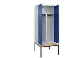 PBM-locker met bank,HxBxD 2120x800x815mm,2vak,vak B 400mm,cil.-slot - 2