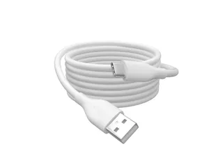 USB-C siliconen oplaadkabel USB-A USB-C 1m USB 2.0 60W wit - 2