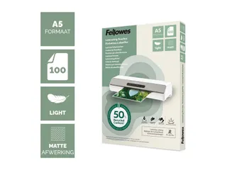 Lamineerhoes Fellowes A5 light 50% gerecycled mat 100stuks - 3
