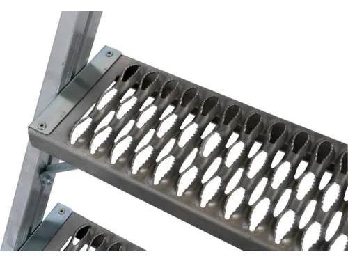 bordestrap,verrijdbaar,bordes H 1,2m,2x5treden m. R13-laag,aluminium