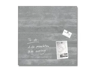 glasmagneetbord Sigel Artverum 48x48x1.5cm betondesign - 1