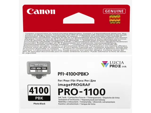 6777C001 Canon PFI4100PBK IPF inkt foto zwart