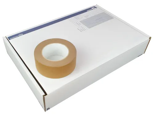 postpakketdoos 5 Raadhuis 430x300x90mm wit bedrukt 5 stuks
