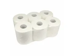Poetspapier Centerfeed Midi 1-Laags Wit Recycled Met Koker 6 Rol