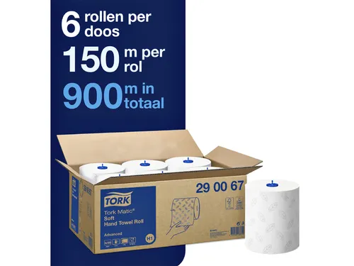 Tork 290067 H1 Matic Advanced Handdoekrol Wit 2-laags 150m 6 rollen