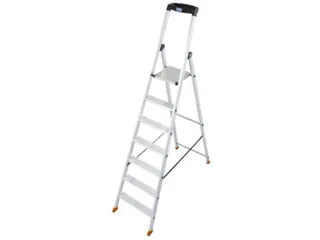 trapladder,eenzijdig,7treden,bordes met profiel,Stand H 1,5m - 1