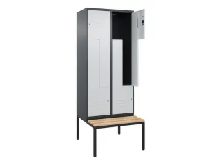 Z-garderobekast,HxBxD 2120x800x815mm,4vak,vak B 400mm,cil.-slot - 2