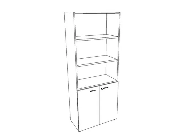 kantoorkast,HxBxD 2140x860x450mm,4xhouten vloer,5ordnerhoogte,romp wit