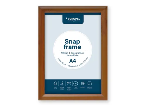 Easy-Click Kliklijst Europel A4 25mm aluminium Houtlook