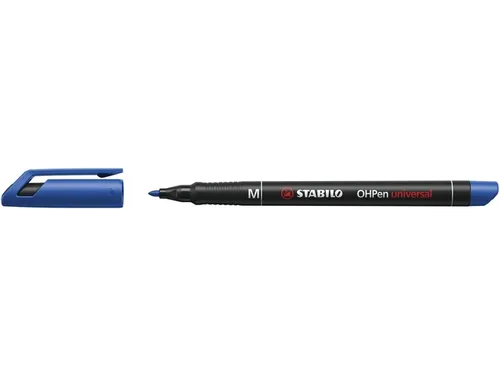 Viltstift STABILO OHpen 843/41 permanent rond medium blauw