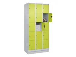lockerkast,HxBxD 1950x900x500mm,3x5vakken,vak B 300mm,cil.-slot,sokkel