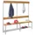 Omkleedbank LxB 1500x400mm Houten Latten Schoenenrek Haken Lichtgrijs
