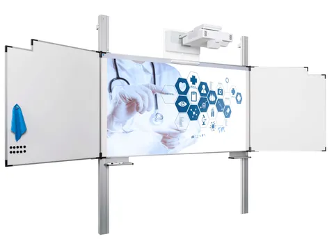 Projectiebord vijfvlaks 126x231cm 16:9 kolom mat Extraflat finger touc