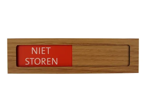 Premium Schuifbord Houtlook Niet Storen Groen Rood 150x40mm