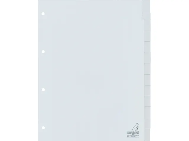 Tabbladen Kangaro A4 4-Gaats G412F 12-Delig+Venster Grijs Pp