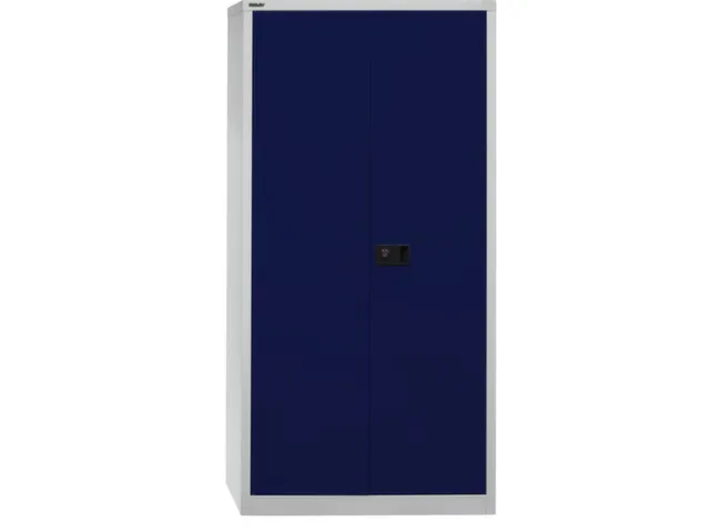 Armoire portes battantes 1806x914x400mm 3 tablettes acier gris/bleu