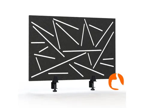 Akoestisch Bureaupaneel met patroon uitsnede 60x75cm Zwart