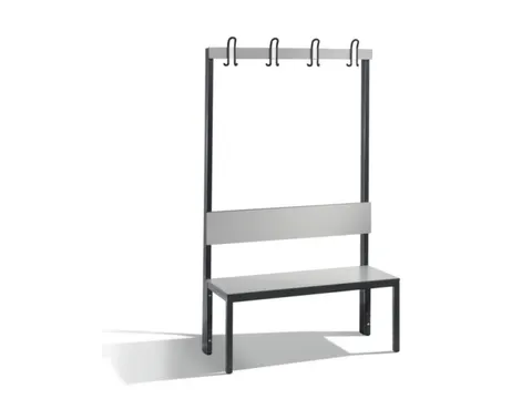 omkleedbank,HxLxD 1710x1000x407mm,HPL zilvergrijs,frame staal RAL7021