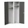 Lockerkast 2000x1050x550mm 2 vakken, dubbele vleugeldeur, RAL7016
