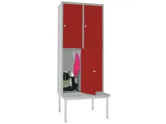 banklocker,dubbeldeks,HxBxD 2150x800x800mm,RAL7035,front RAL3000